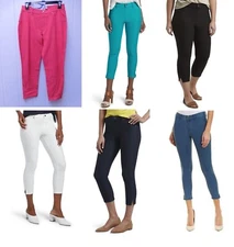 Hue Denim Capri Leggings w/ Ankle Slit Jeggings