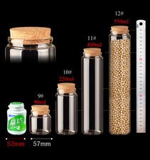 20ml 1000ml Cork Stopper Glass Vial Jars Container Bottle Kitchen Food Storage