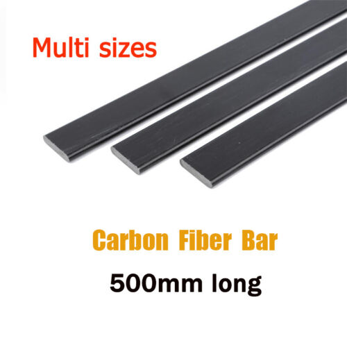 500mm Pultruded Carbon Fiber Flat Shape Solid Bar Strip Multi Sizes - Picture 3 of 5