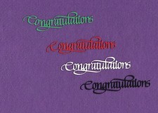 CONGRATULATIONS 4 die cuts scrapbook cards