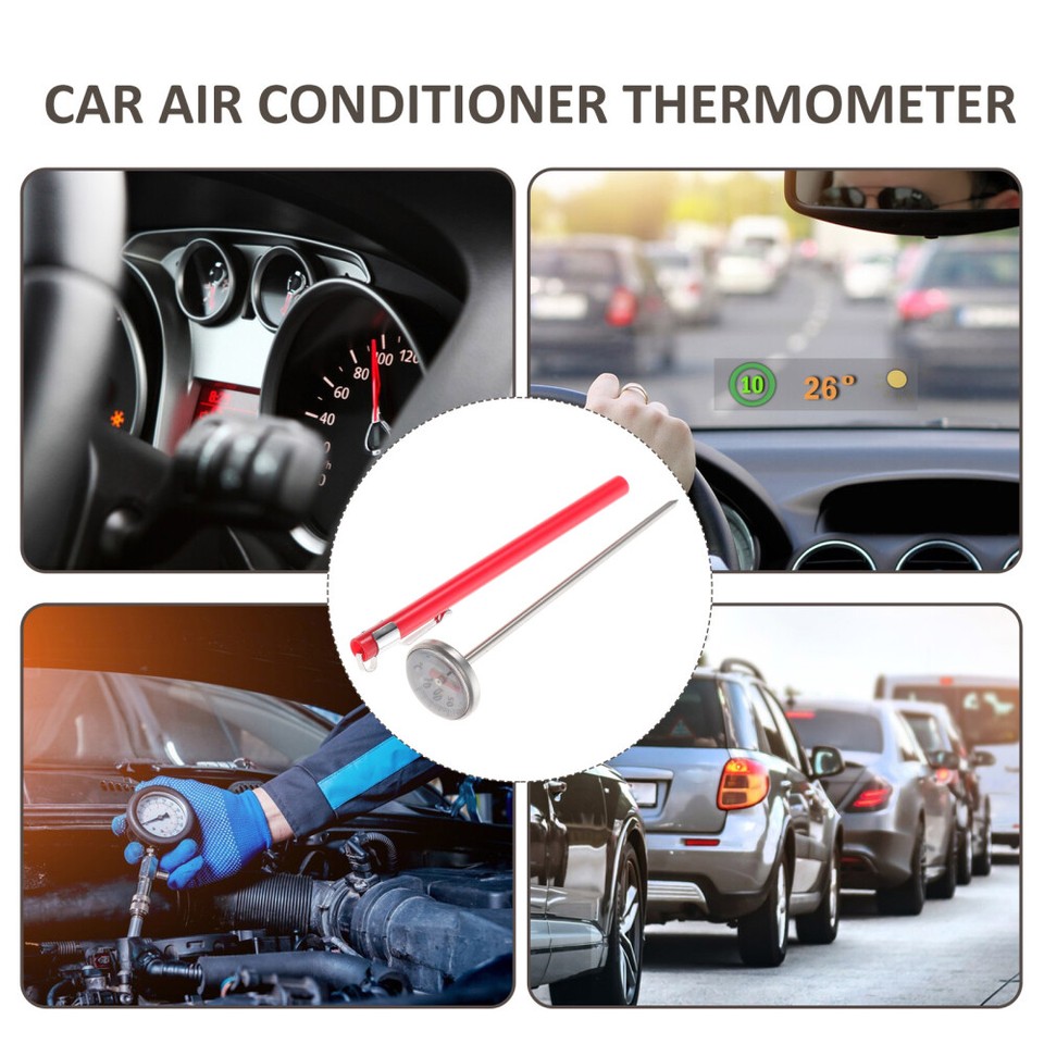 Car Interior Decoration Clock Shape Mechanical Thermometer Car Styling