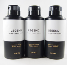 3 Bath Body Works Men's Collection LEGEND White Deodorizing Body Spray 3.7oz