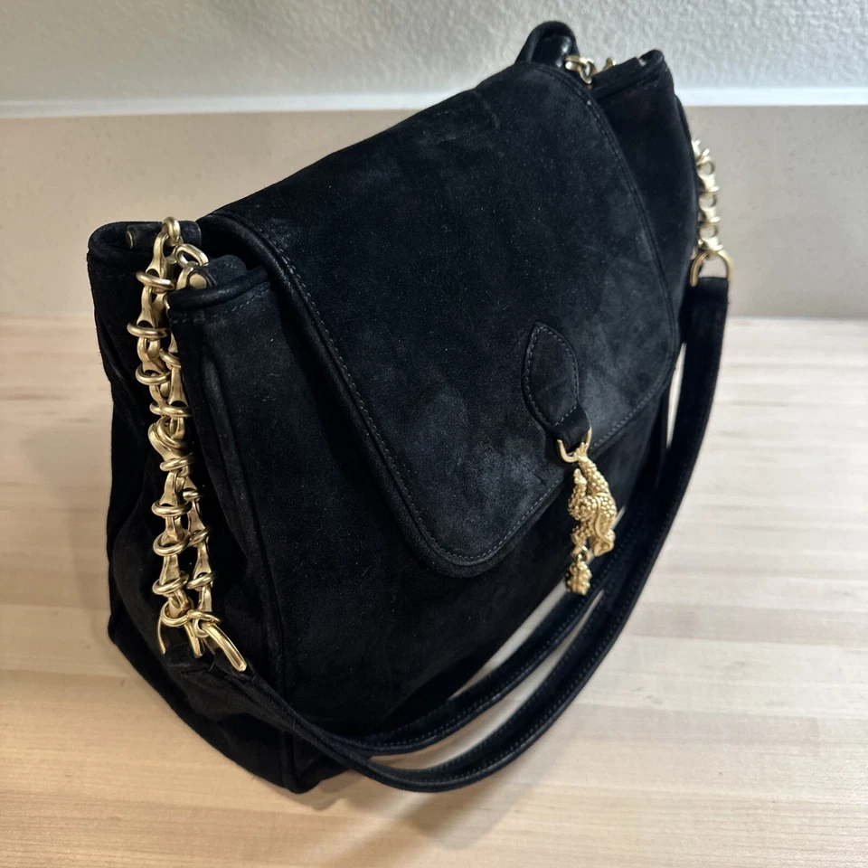 Bolso de Hombro Barry Kieselstein Cord Negro Cadena Dorada Sapo Ladybug Foto 4 de 4