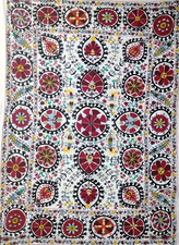 Suzani throw blanket wall hanging embroidered woolen suzani table cover uzbek