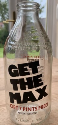 Unigate Molkerei Vintage Sammlerstück Werbung Milchflasche Maxwell Haus