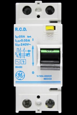 GENERAL ELECTRIC 25 AMP 30 mA DOPPELPOL RCCB RCD TYP AC V/304-022031 660433