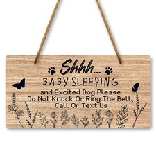 Baby Sleeping Sign Hanging Sign for Front Door Plastic Decorative Sign Baby S...
