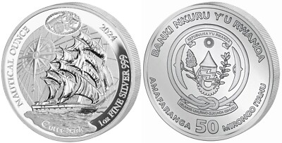 Ruanda 2024 Cutty Sark 1 oz Silber PP Proof nautische Unze Rwanda RAR 0.999