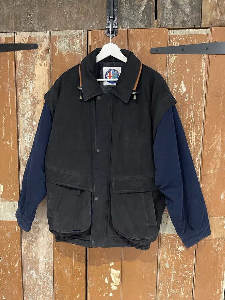 Abrigo Chaqueta Alfa Romeo Color Negro Bloque Parte Inferior Cremallera Completa Cuello Bolsillos Grande Foto 3 de 4