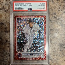 2022 Topps Update Rookie Spencer Torkelson SP Red Foil 147/199 PSA 10. Tigers