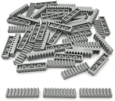 Lego 50 New Light Bluish Gray Technics Gear Racks 1 x 4 Parts