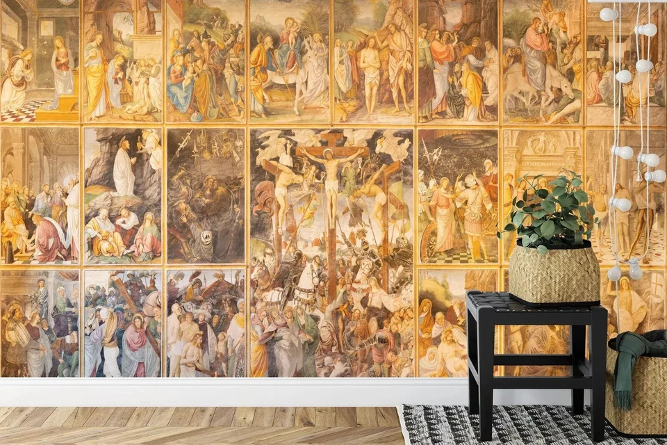 Mural Papel Pintado Renacimiento Fresco Italia Extraíble Lavable Pelar y Pegar Arte Foto 3 de 4