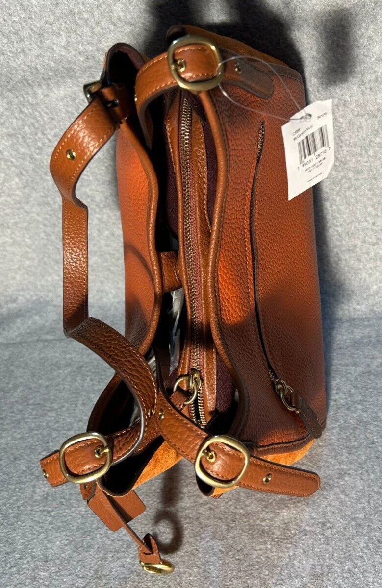 Borsa a tracolla Coach Lori nuova con etichette $450 pelle mista scamosciata Canyon MULTI marrone