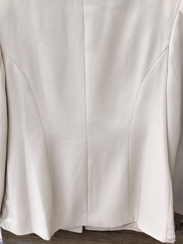 Amelia Key Beige Embroidered Beaded 2-Pieces Skirt Suit Size 14 With Flaw - Picture 6 of 24