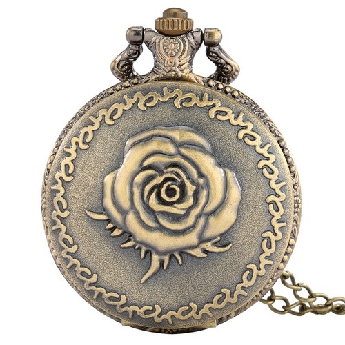 Orologio da taschino analogico al quarzo Steampunk con quadrante bianco catena regali cacciatori completi - Foto 4 di 16