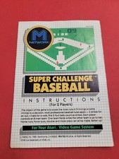 Super Challenge Baseball Atari 2600 Instruction Manual Only -com1