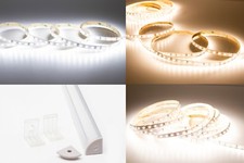 LEDUPDATES 12V CRI 95 2835 LED Strip Light V Shape Aluminum Channel