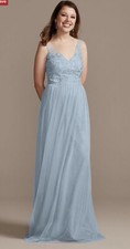 davids bridal bridesmaid dress Dusty Blue