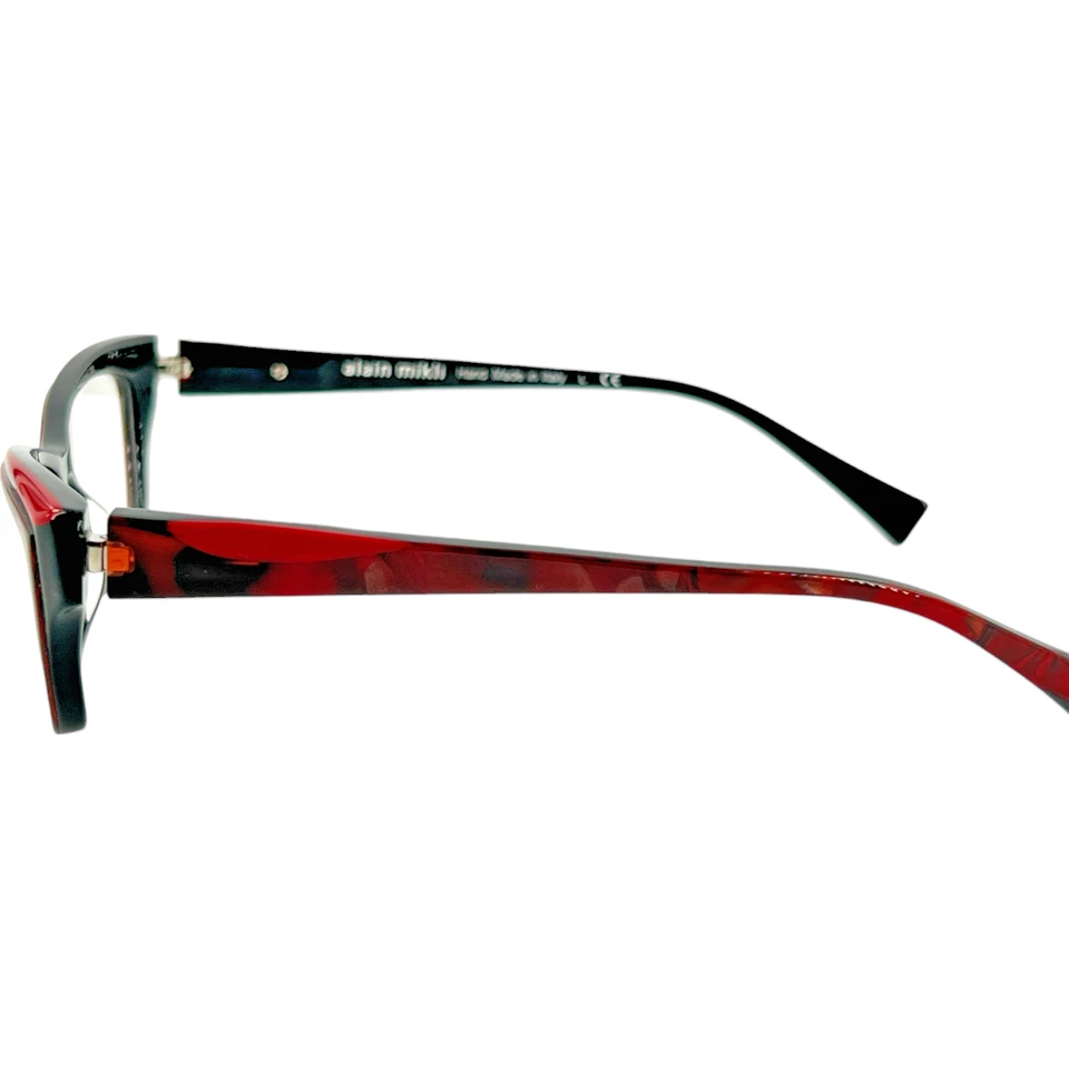 Marco de gafas de plástico para mujer Alain Mikli AO3040 C001 rojo negro rojo 52-16 Italia Foto 3 de 4