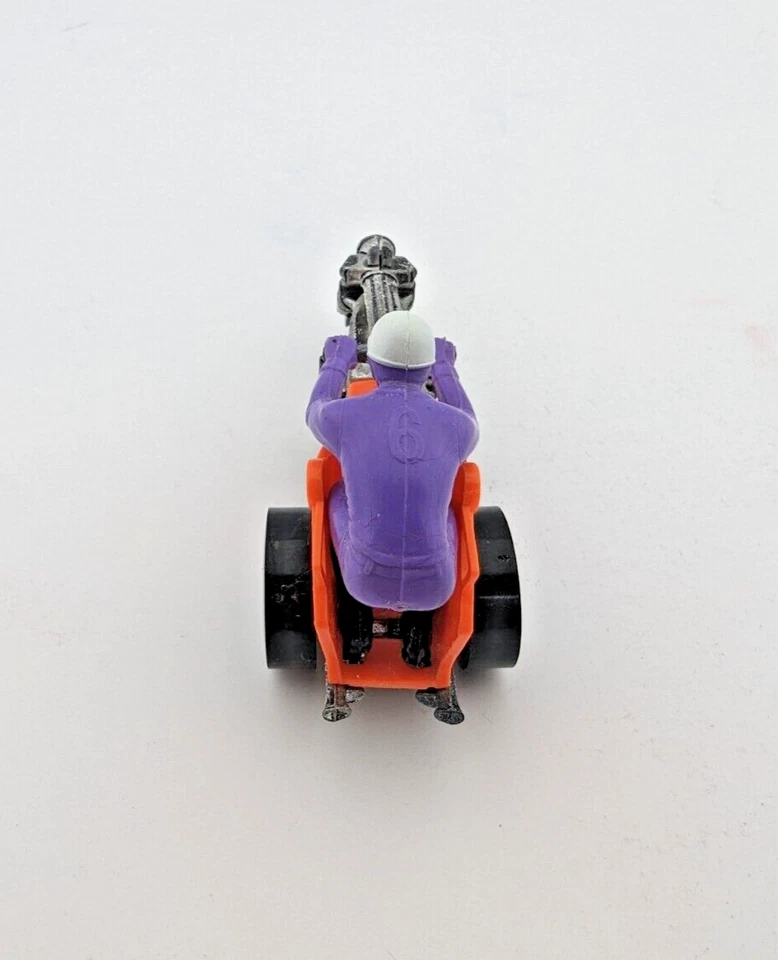 Vintage Hot Wheels Rrrumblers Choppin Chariot 5948 Orange with Purple #6 Rider Foto 4 de 4