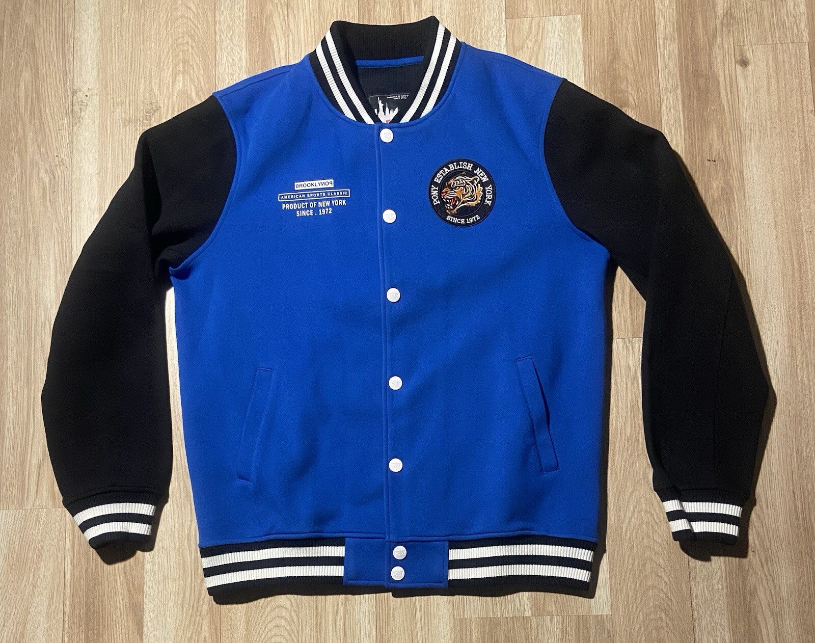 Rara giacca vintage PONY CHEVRON Snap Track taglia XL anni 80 90