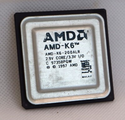 AMD K6 200Mhz ALR 2.9V Core 3.3V Prozessor CPU Retro