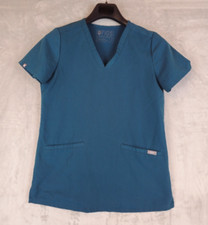 FIGS TECHNICAL COLLECTION Scrub Top Green Size XS Short Sleeve V Neck