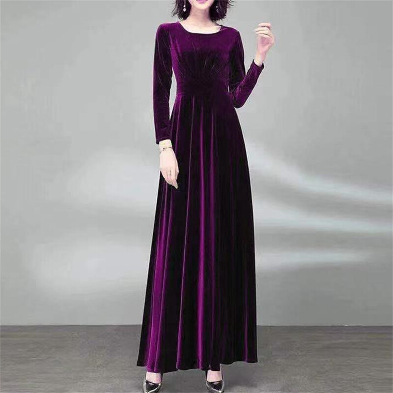 Halter Neck Cutout Pleated Sheath Velvet Long Dress Regency