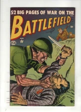 BATTLEFIELD #4 F/VF, violent strangling, knifing cover, Atlas pre code war 1952