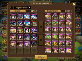 Summoners War 4LD - Lucifer, Maximilian, Nyx, Seimei, G1 +220 Swift, +174 vio