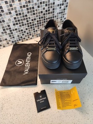 VALENTINO WOMEN'S LEATHER SNEAKERS DALIA LASER BLACK SIZE 6 - W506SVG