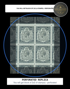 REPLIKA 4-blokowa Cejlon 1912 100R Szara czarna