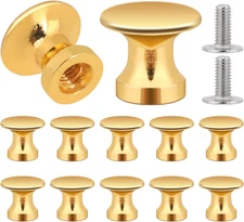 12 Pcs Small Knobs for Jewelry Box Gold Small Cabinet Knobs 1/2 Inch Mini Drawer