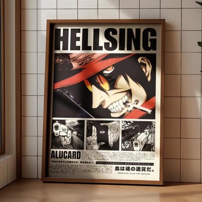 Hellsing Alucard Anime Poster Gothic Vampire Wall Art Print Gift