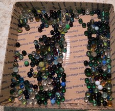 Lot of Vintage Glass Marbles Various Sizes And Shapes And Colors. M1 