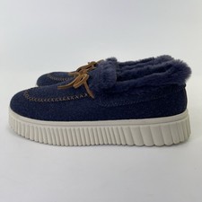 Skechers Cozy Ojai Moccasin Slippers Women's 8M Blue Navy