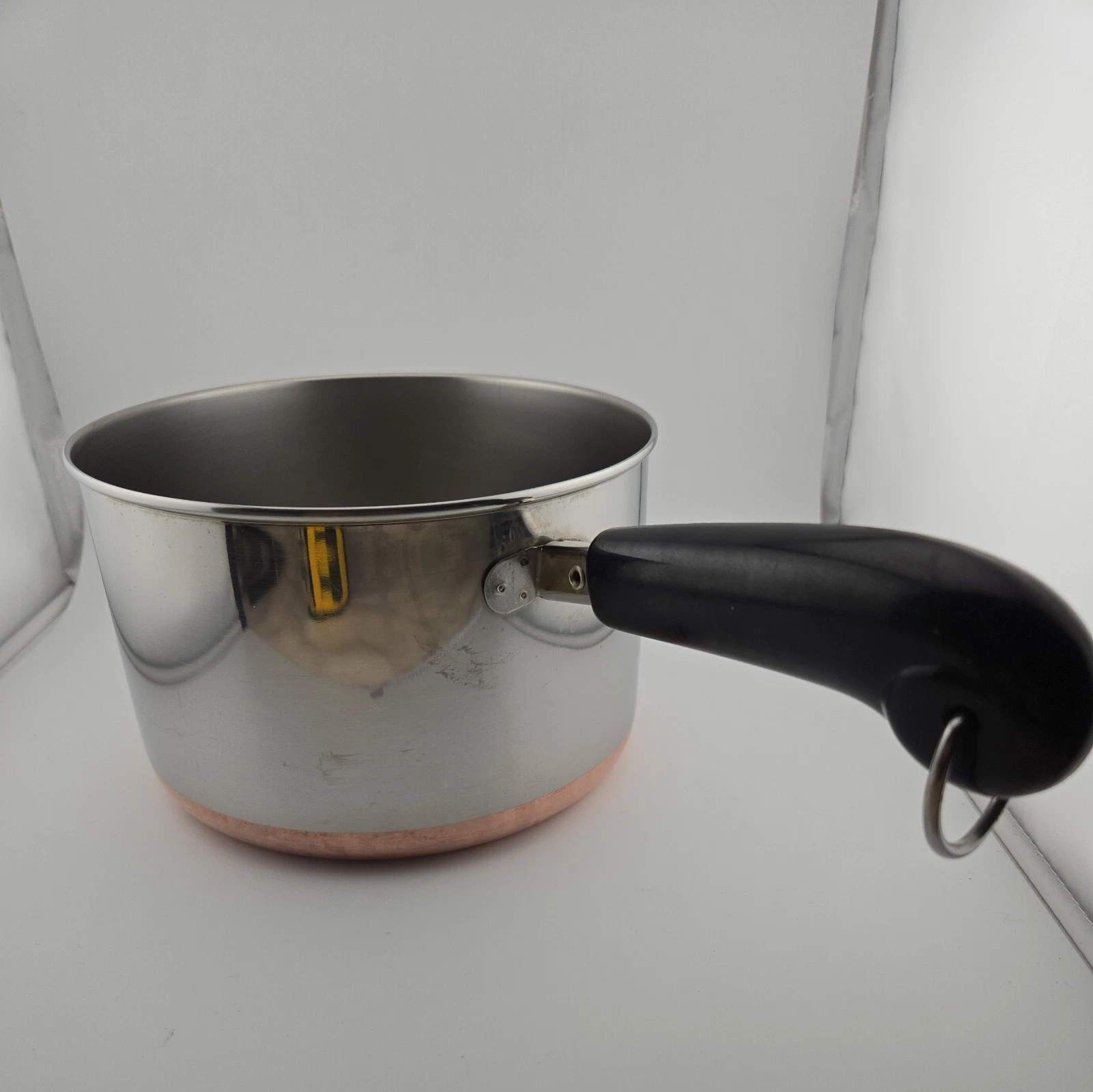 Vintage 3 Qt Revere Ware Copper Bottom Sauce Pan Pot Rome NY USA Cookware no lid