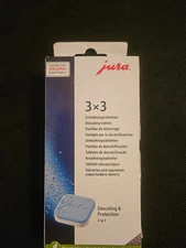 JURA 3x3  Decalcifying Descaling and Protection Pack of 9 Tablets New in Box
