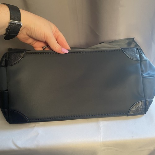 DORIS & JACKY Borsa Tote Donna Grande Leggera Pelle Nylon Lavoro Viaggio Blu - Foto 4 di 15