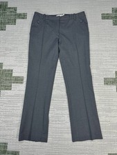 Tory Burch Dress Pants Womens 4 Gray Wool Blend Stretch Mid Rise Wide Leg Formal