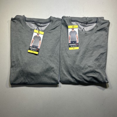 LOT OF 2 Gerry Men's Light Weight Cool Knit Tees Gray | NWT Size S