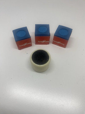 3 Pcs.  Pool Billiard Chalk BLUE Free Cue Tip Scuffer High performance Chalk Que