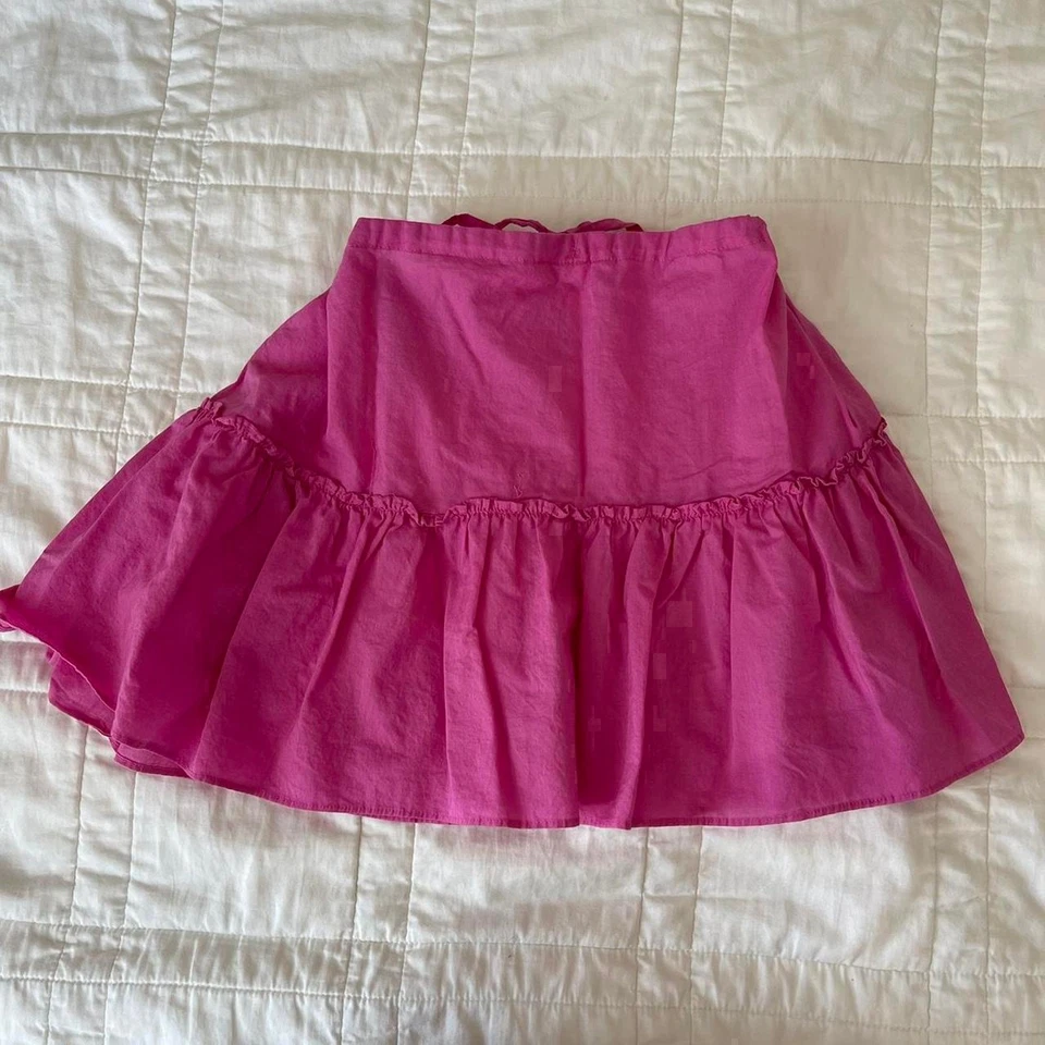 Victoria's Secret Y2k mcbling rosa tiro bajo minifalda talla L playa volantes Foto 3 de 4