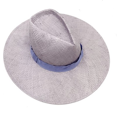Eugenia Kim Harlow Straw Hat Fedora Lavender PurpleWide Brim Women's One Size