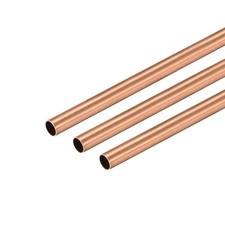 Copper Round Tube 4mm OD 0.2mm Wall Thickness 300mm Long Pipe Tubing 3 Pcs