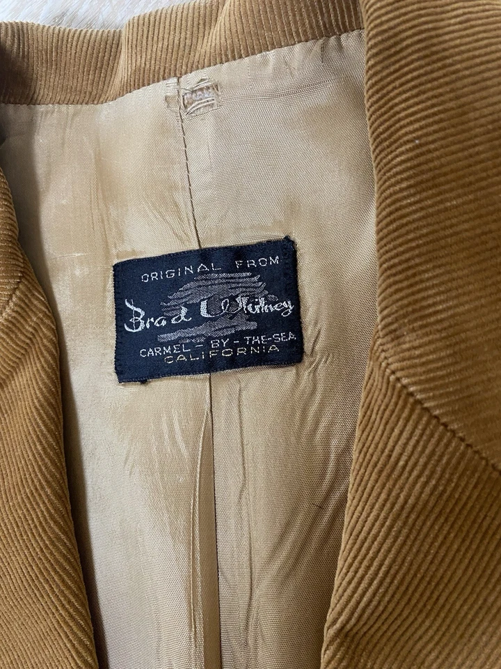 Vintage 1970s Brad Whitney Tan Corduroy Jacket Brown Patch Western M - Image 2 of 4