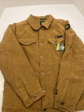Boys John Deere Corduroy Jacket Fleece Lined Size XL 14-16 Brown Button Up NWT