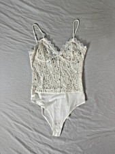 Women's Forever 21 White Lace Bodysuit - Small