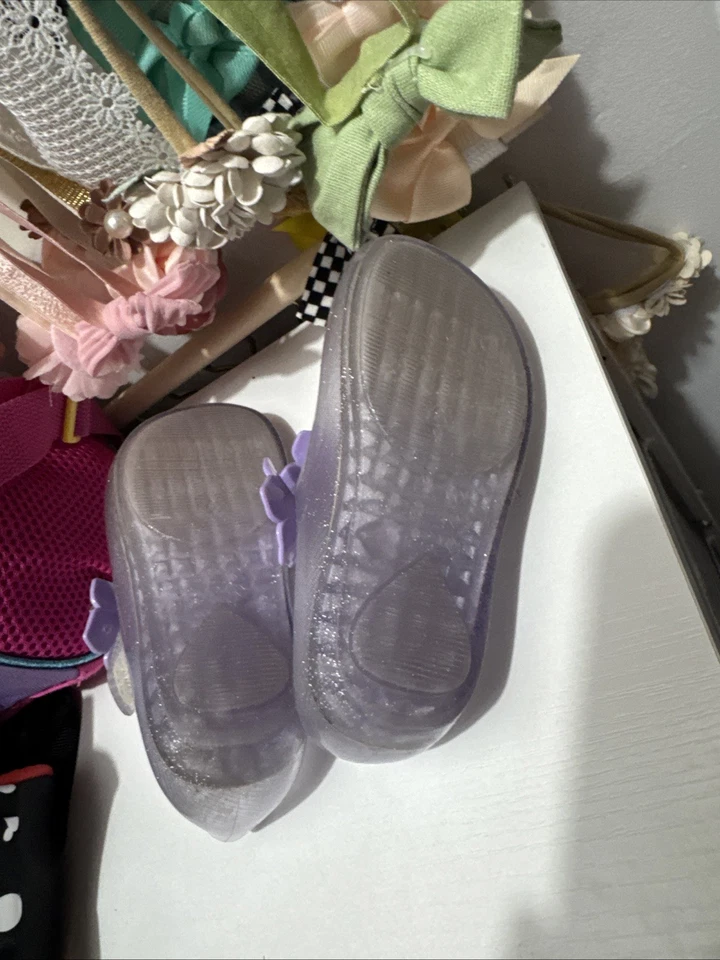 Mini Melissa Ultragirl Mariposa Mary Jane Plana Niñas Talla 8 Púrpura Goma Jalea Foto 3 de 4