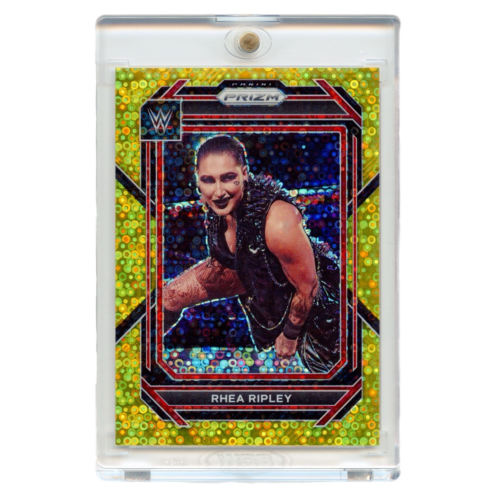 2023 Panini Prizm WWE Rhea Ripley #134 Gold Undercard Prizm 7/10 Near Mint
